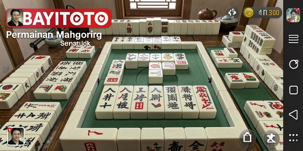 Tampilan gameplay seru dalam BAYITOTO dengan ubin Mahjong yang berwarna-warni.