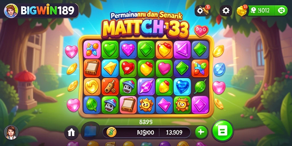 Tampilan gameplay seru dari BIGWIN189 dengan tantangan Match-3.