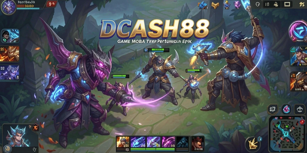Tampilan gameplay MOBA yang seru dan dinamis di IDCASH88.