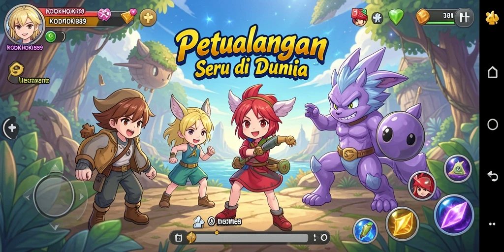 Screenshot gameplay KODOKHOKI889 menampilkan karakter anime dalam aksi.