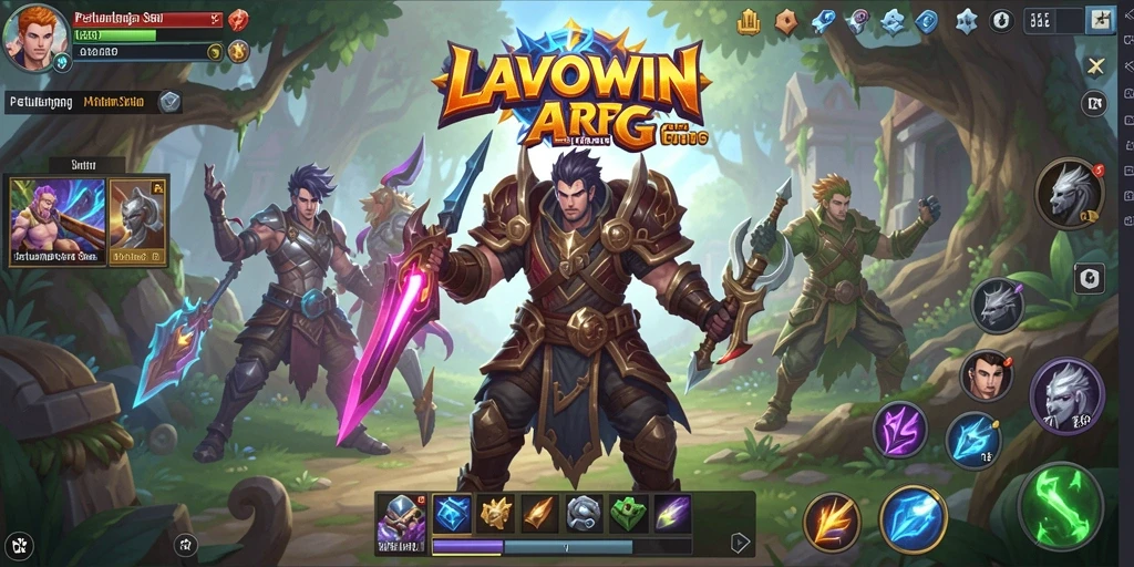 Screenshot gameplay ARPG yang menampilkan pertempuran seru di LAVOWIN.