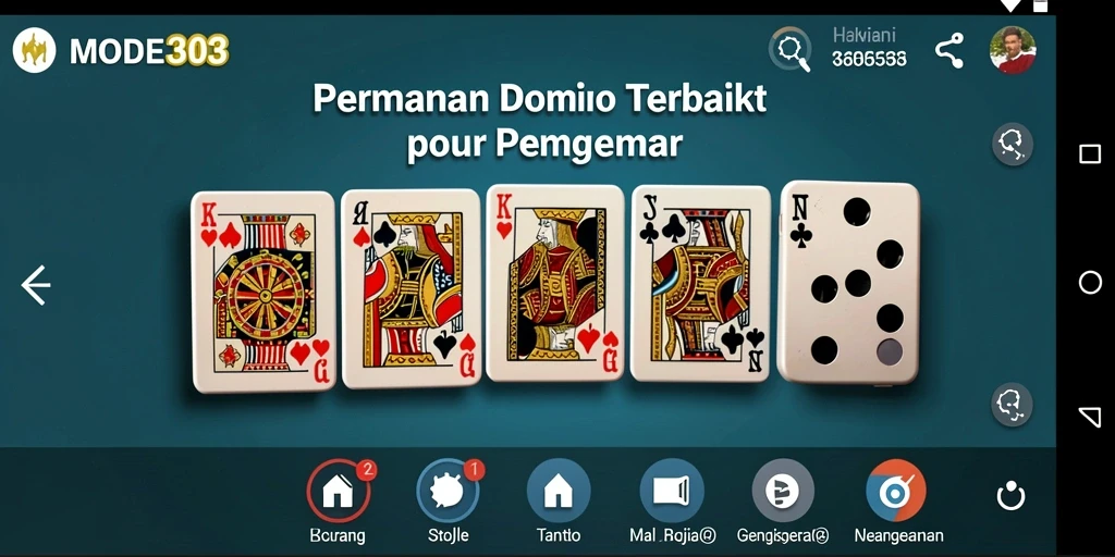 Screenshot gameplay MODE303 menampilkan aksi seru permainan Domino.