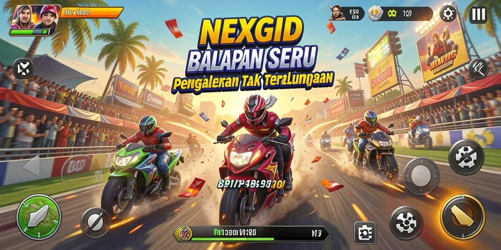 Gameplay Racing yang mendebarkan dan menarik di NEXGID.
