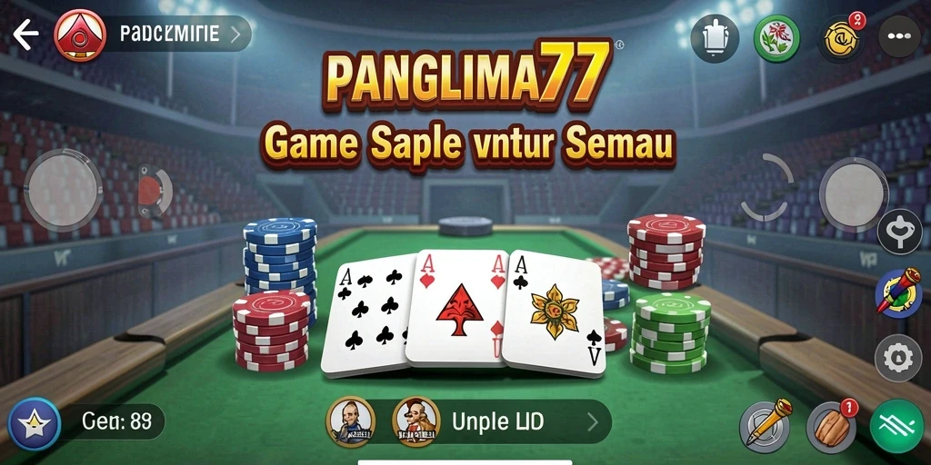 Tampilan gameplay Gaple yang seru dan interaktif di PANGLIMA77.