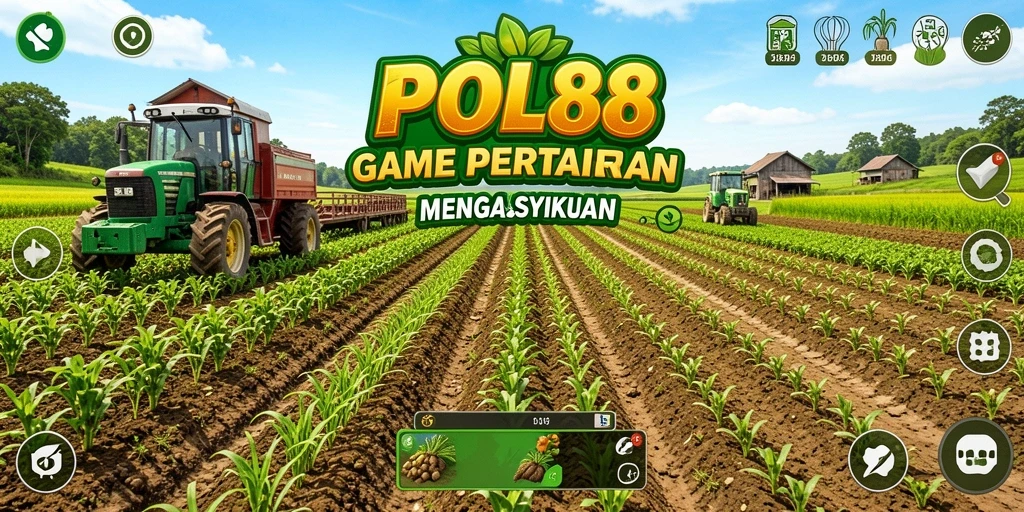 Tampilan gameplay POL88 yang menakjubkan dengan ladang luas dan hewan ternak.