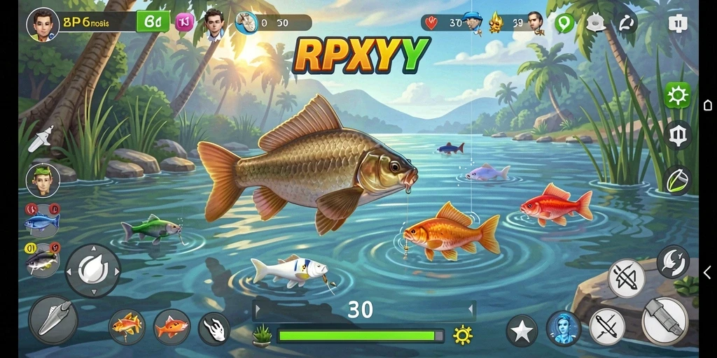 Tampilan menakjubkan dari gameplay memancing RPYYY yang seru.