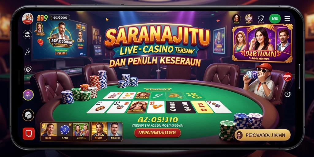 Tampilan gameplay menarik dari SARANAJITU yang memperlihatkan dealer langsung.