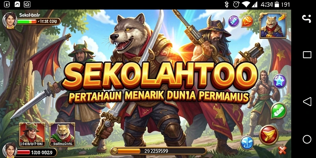 Tampilan seru gameplay Tower Defense dalam SEKOLAHTOTO.