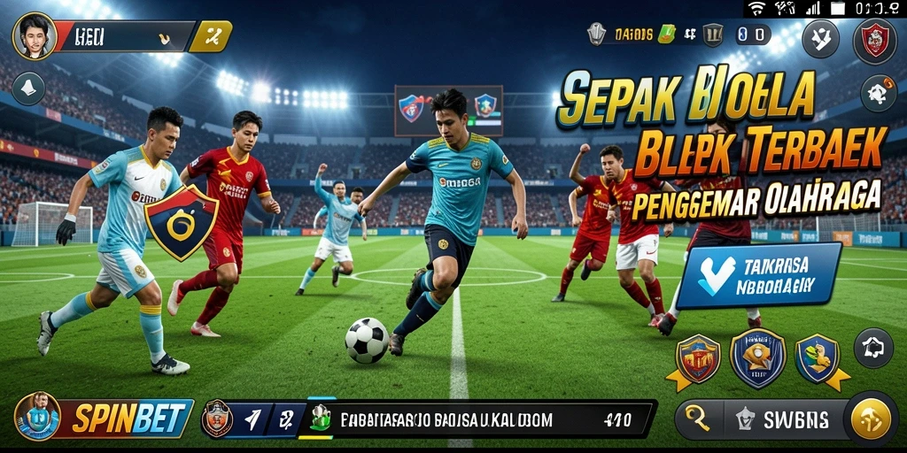 Tampilan gameplay menarik dari SPINBET di tengah pertandingan sepak bola.