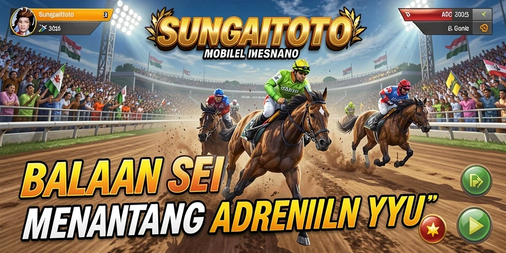 Tampilan gameplay yang mendebarkan dari SUNGAITOTO saat balapan di lintasan.