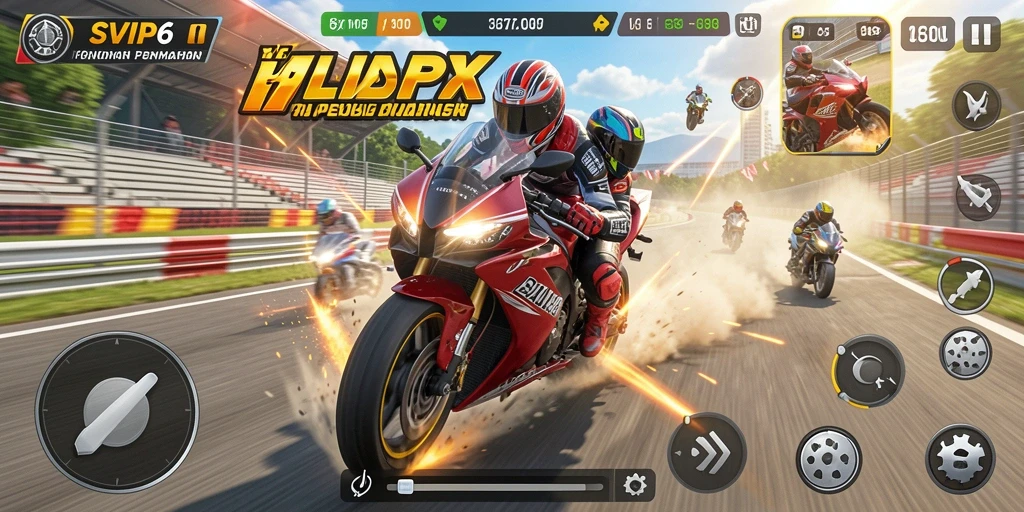 Gameplay seru dan penuh aksi di SVIP6 saat balap motor.