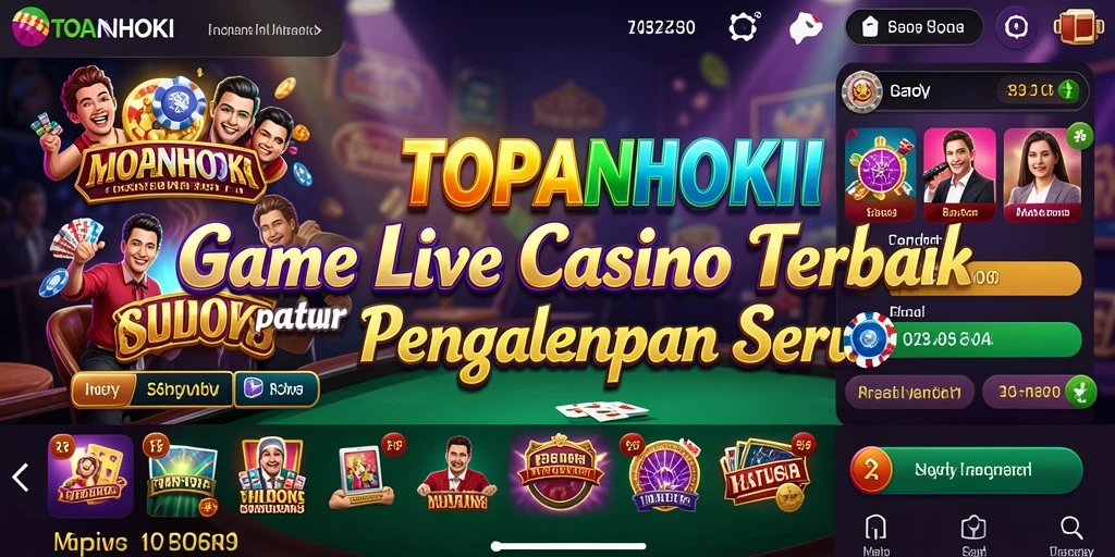 Tampilan gameplay Live Casino yang mendebarkan di TOPANHOKI.